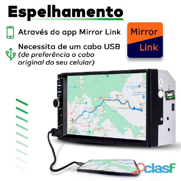 Central Multimídia Universal 2 Din Mp5 Espelhamento Android los Bluetooth Som Automotivo 6