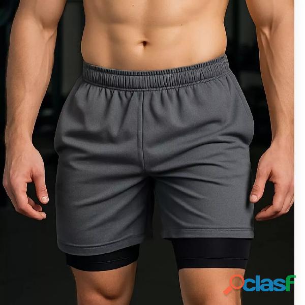 Kit 2 bermuda 2 em 1 shorts academia treino corrida musculação 1