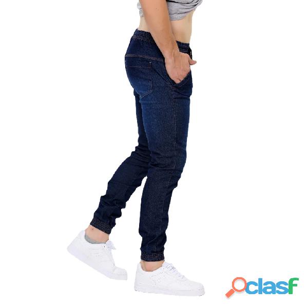 Kit 2 calça jeans jogger masculina Premium com lycra sarja com punho, conforto e estilo. 1